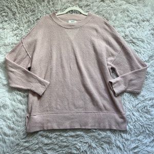 Aerie light pink ribbed pullover tunic cozy sweater size small